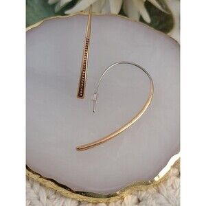 Fossil Drop Earrings | Silver & Gold-Tone Modern Arc Design